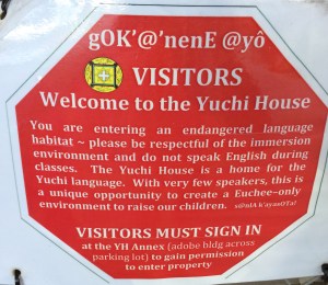 Entrance to Euchee Language Program. Photo by Elizabeth Hoover