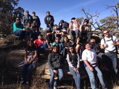 Zuni youth hiking as part of the DY Mesa program. Photo courtesy of ZYEP