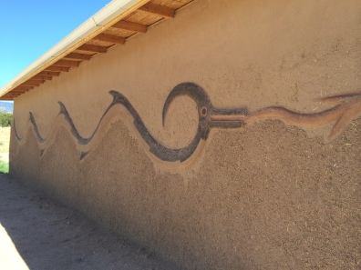 Water serpent on the outside of the seed bank. Photo by Elizabeth Hoover