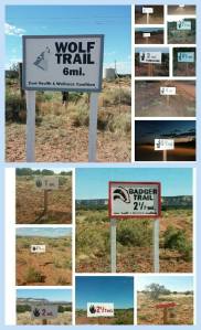 Trail signs created by Zuni Youth Enrichment Project 