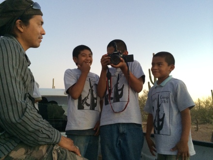 The next generation of Oodham reporters turns the camera on us. Photo by Elizabeth Hoover
