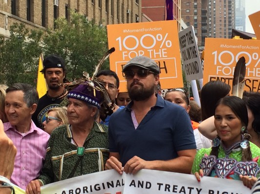 Celebrities like Leonardo DiCaprio, Sting, Mark Ruffalo and Oren Lyons dotted the Indigenous block of the march. While their presence brought attention to the issues, it also brought throngs of celebrity selfie-seekers