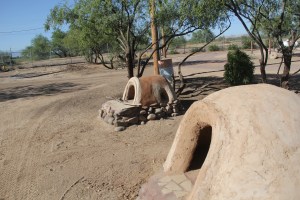 Earthen ovens used in education programming. Photo by Elizabeth Hoover