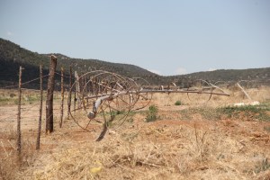 Irrigation system from earlier attempts at a tribal farm. The current tribal farm has a greater focus on produce, and greater community buy in. Photo by Angelo Baca