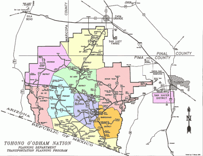 Map of the Tohono O'odham Nation