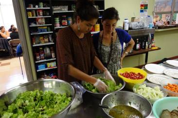 Kaylena and Deezba preparing food at the Intertribal Friendship House. Photo courtesy of TCC