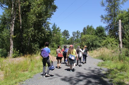 Nature walk with Professor Bluehorse Skelton. Photo by Angelo Baca
