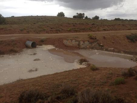 August 19-- the rains came, and the spillway works! Photo by Roberto Nutlouis