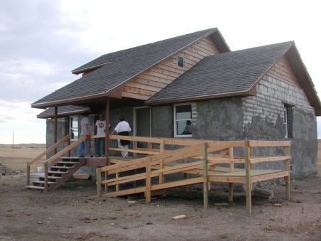 Hemp house built in 1999 on the Afraid Of Bear homestead. Funds provided by the Anne Roddick and the Body Shop, and  construction by PLenty International and SBAg crew members. Photo courtesy of Peter Schweitzer 