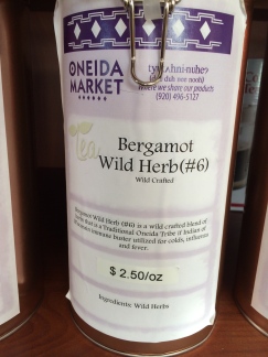 Bergamot for sale at Oneida Nation store. Photo by Elizabeth Hoover (August 2014)