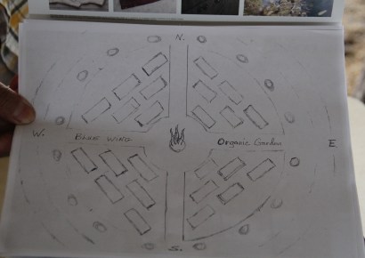 Conroy Greendeer's community garden plan. Photo by Elizabeth Hoover