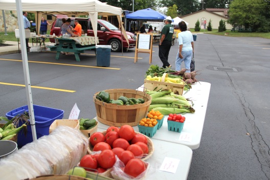 Vegetables for sale at the Seneca Nation farmers market. Photo by Elizabeth Hoover