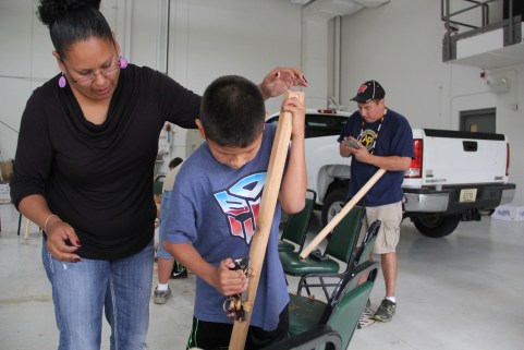 Getting a little guidance. Photo by Angelo Baca