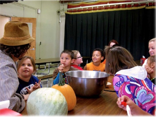 Grew pumpkins at school and made pumpkin pies and pumpkin pancakes. Let kids decide whether they preferred canned pumpkin puree or fresh pumpkins from their school garden. (And Zach is pleased to report that all the kids selected the fresh pumpkin puree). Photo courtesy of the WELRP 2013 annual report