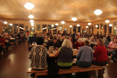 This year's conference crowd filled the entire Maplelag dining room, where people gathered for three home cooked meals a day, and to talk and visit. Photo by Elizabeth Hoover