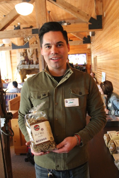 Another food for sale was Shane Plumer's Wild Rice Pasta, a product of his company Red Thunderbird Endeavors. The pasta is rich in protein (16g per serving), whole grains and omega 3&6.