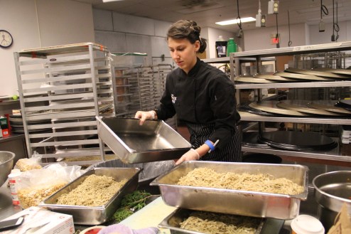 Christine preparing wild rice noodles. Photo by Elizabeth Hoover
