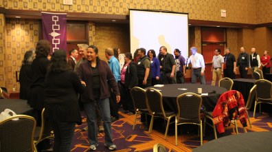 Condolence ceremony to welcome all of the conference participants to Oneida. Photo by Elizabeth Hoover
