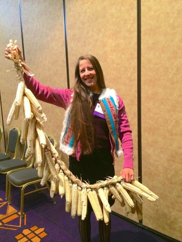 One of the conference organizers, Lea Zeise, Marketing and Logistics Specialist for the intertribal Agriculture Council. Photo by Elizabeth Hoover