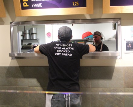 Chef Ben looking back into the kitchen. (Photo by Elizabeth Hoover)